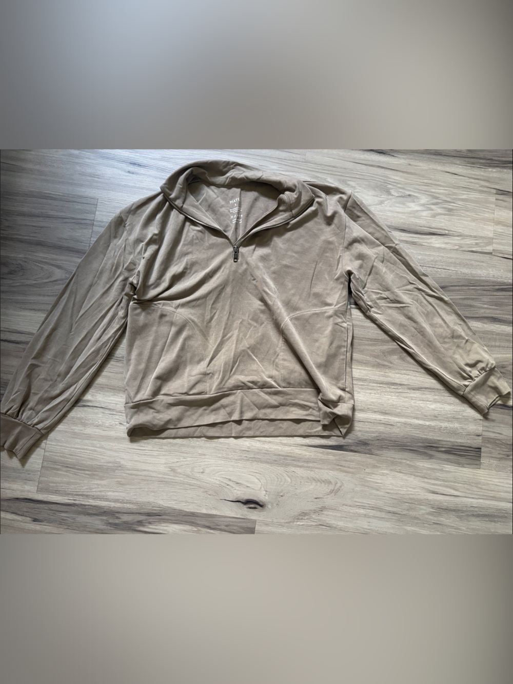 MATE the Label Taupe Quarter-Zip Hoodie